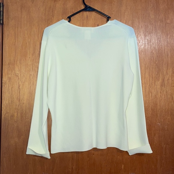 •TALBOTS•LIGHT YELLOW CARDIGAN BUTTON UP SWEATER SIZE PETITE LARGE - Picture 3 of 7